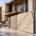 Lightweight stone panel with natural stone surface and aluminium honeycomb backing